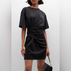 Frame Drapped Knit Mini Black Dress XS Revolve